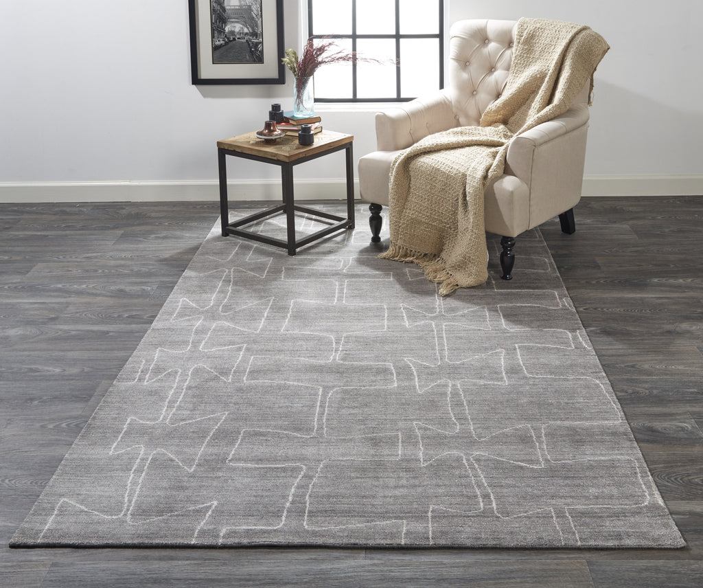 Feizy Lennox 8697F Gray/Ivory Area Rug Lifestyle Image Feature