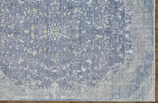 Feizy Cecily 3572F Blue/Gray Area Rug Corner Image with Rug Pad