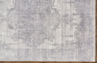 Feizy Cecily 3586F Gray/Blue Area Rug Corner Image with Rug Pad