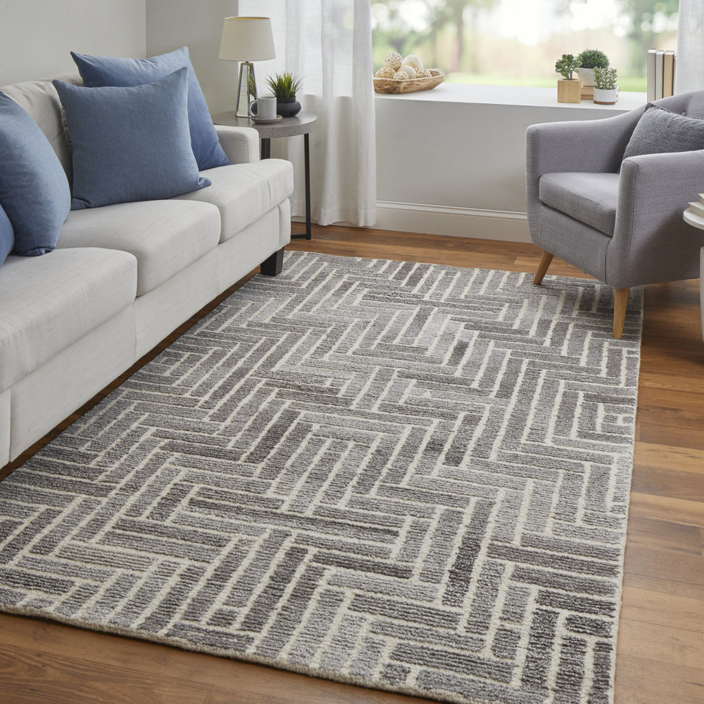 Feizy Asher 8768F Gray/Ivory Area Rug – Incredible Rugs and Decor