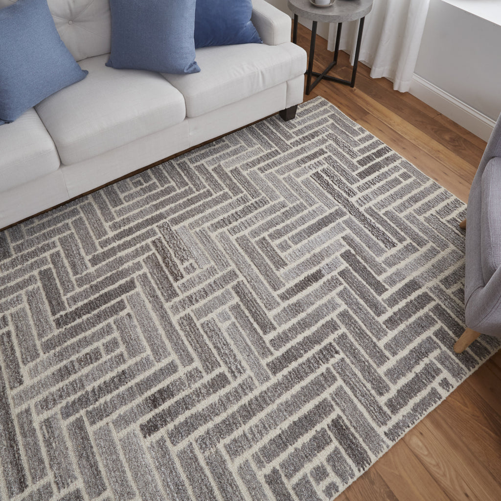 Asher Collection Rug Feizy Asher 8768F Gray/Ivory Area Rug – Incredible Rugs and Decor
