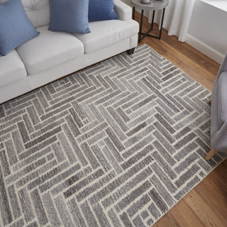 Feizy Asher 8768F Gray/Ivory Area Rug Lifestyle Image