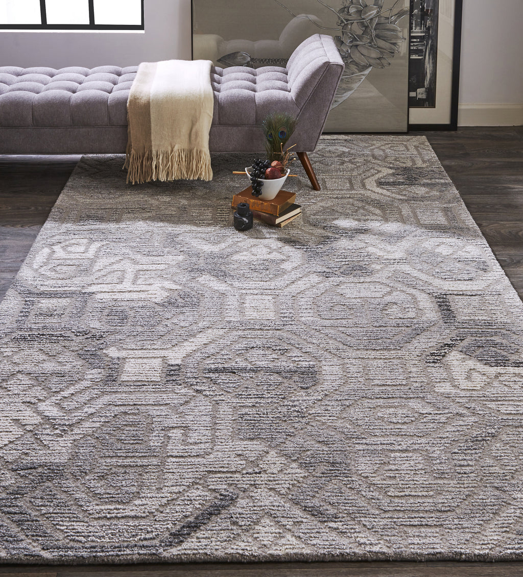 Feizy Asher 8772F Gray Area Rug Lifestyle Image Feature