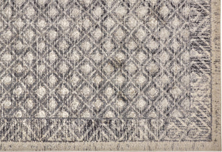 Feizy Kano 3875F Black/Ivory Area Rug Corner Image with Rug Pad