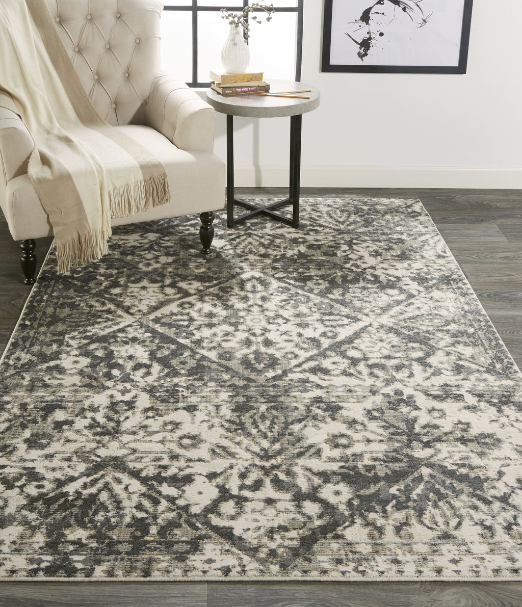 Feizy Kano 3876F Gray/Ivory Area Rug Lifestyle Image Feature
