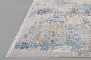 Feizy Cadiz 3890F Blue/Gray Area Rug Corner Image with Rug Pad