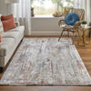 Feizy Cadiz 3903F Gray/Red Area Rug Lifestyle Image Feature