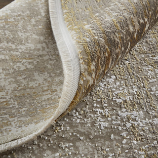 Feizy Cadiz 39FWF Beige Area Rug Corner Image with Rug Pad