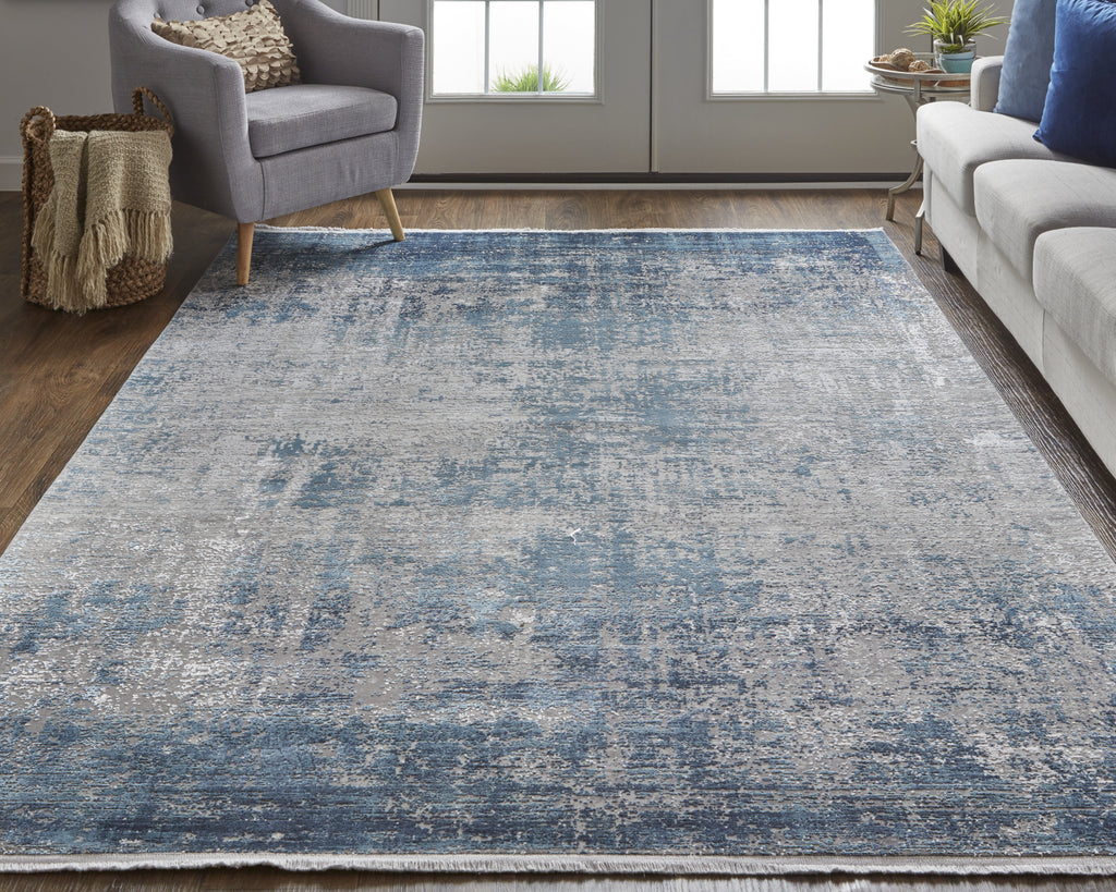 Feizy Cadiz 39FWF Blue/Gray Area Rug Lifestyle Image Feature