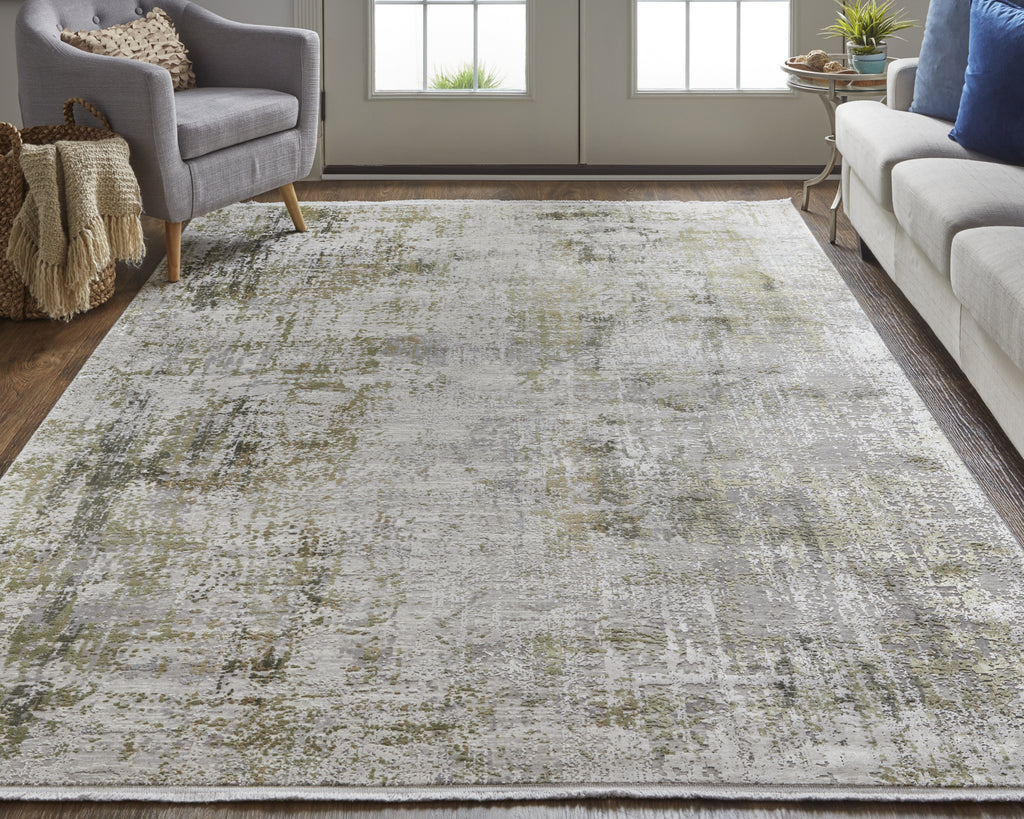Feizy Cadiz 39FXF Green/Gray Area Rug Lifestyle Image Feature