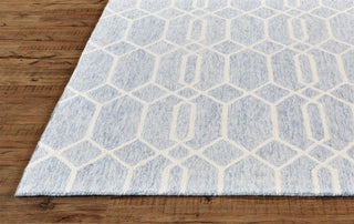 Feizy Belfort 8777F Blue/Ivory Area Rug Corner Image with Rug Pad