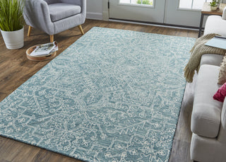 Feizy Belfort 8778F Teal Area Rug Lifestyle Image Feature