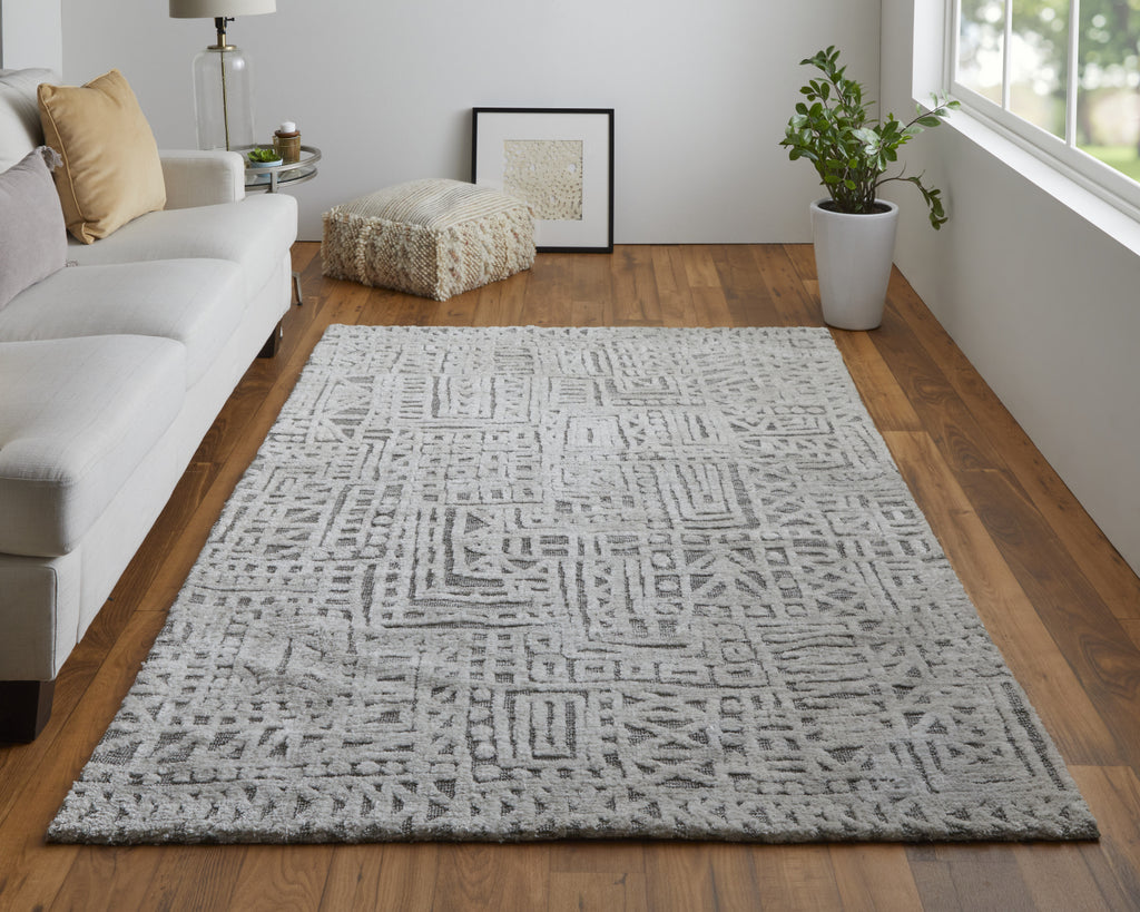 Feizy Colton 8793F Gray/Silver Area Rug Lifestyle Image Feature