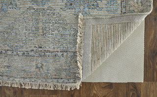 Feizy Caldwell 8801F Stone Area Rug Corner Image with Rug Pad