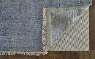 Feizy Caldwell 8804F Blue/Beige Area Rug Corner Image with Rug Pad