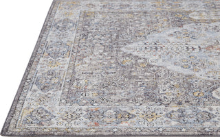 Feizy Armant 3906F Gray/Blue Area Rug Corner Image with Rug Pad