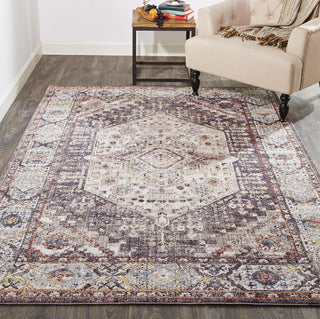 Feizy Armant 3907F Gray/Purple Area Rug Lifestyle Image