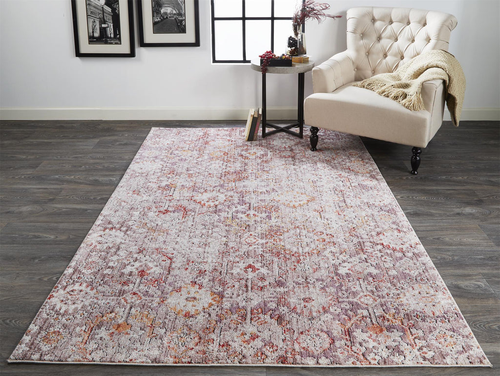 Feizy Armant 3946F Pink/Gray Area Rug Lifestyle Image Feature