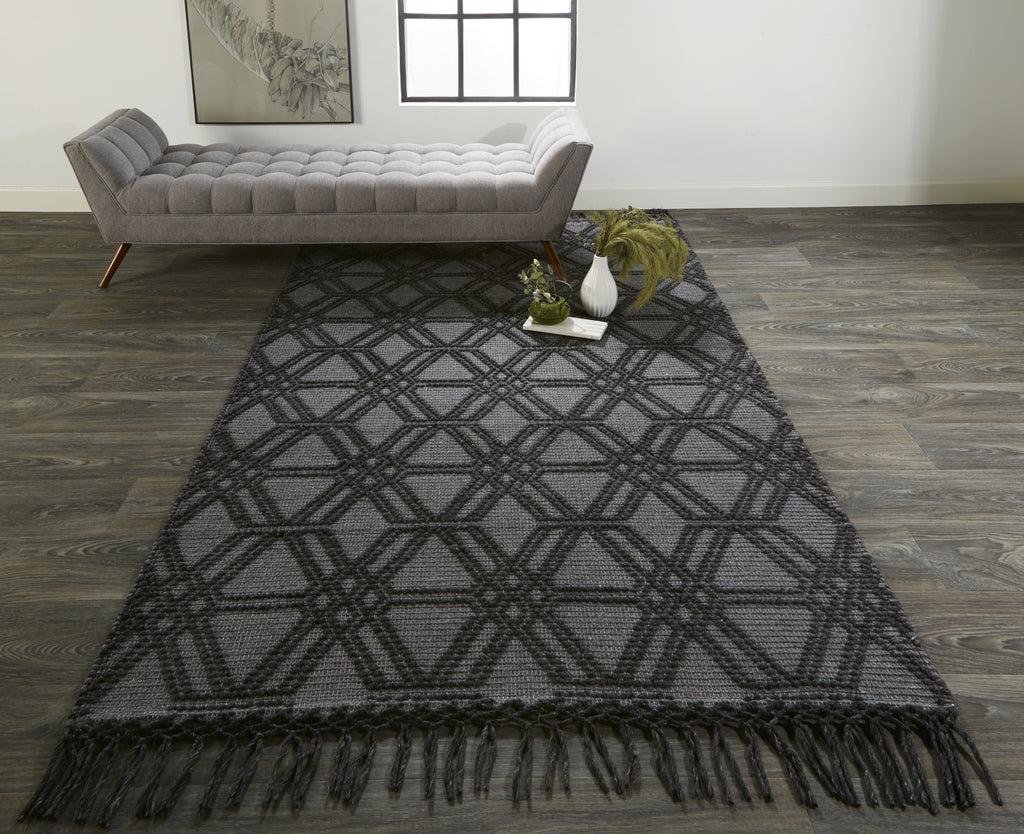 Feizy Phoenix 0807F Gray/Black Area Rug Lifestyle Image Feature