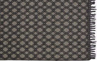 Feizy Phoenix 0808F Black/Ivory Area Rug Corner Image with Rug Pad