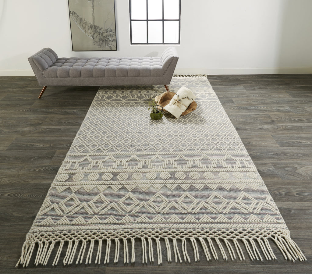 Feizy Phoenix 0809F Gray/Ivory Area Rug Lifestyle Image Feature
