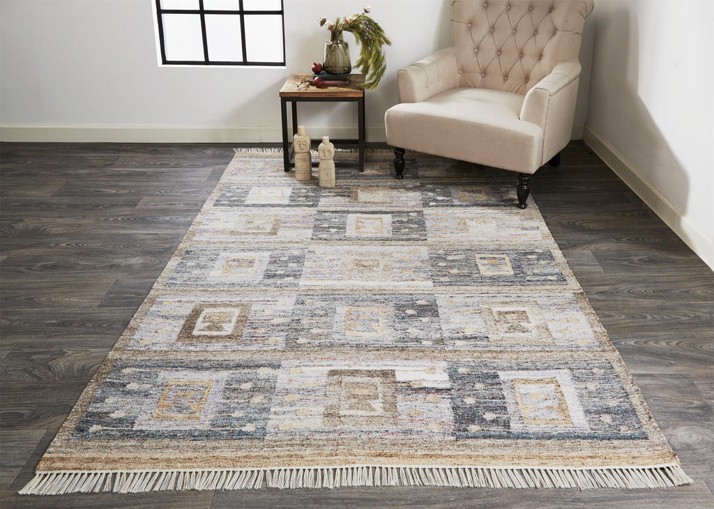Feizy Beckett 0816F Gray/Tan Area Rug Lifestyle Image Feature