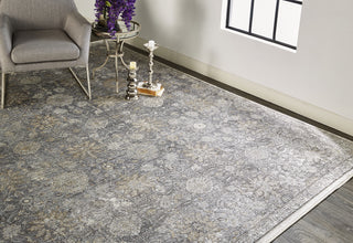 Feizy Sarrant 3965F Gray Area Rug Lifestyle Image Feature