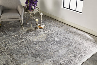 Feizy Sarrant 3966F Gray/Silver Area Rug Lifestyle Image Feature