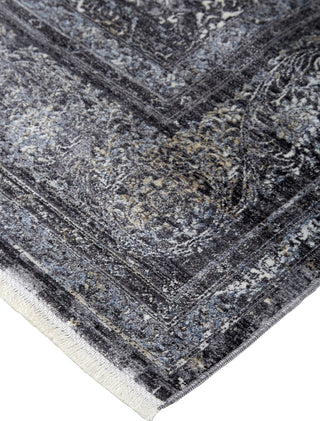 Feizy Sarrant 3967F Gray/Silver Area Rug Corner 