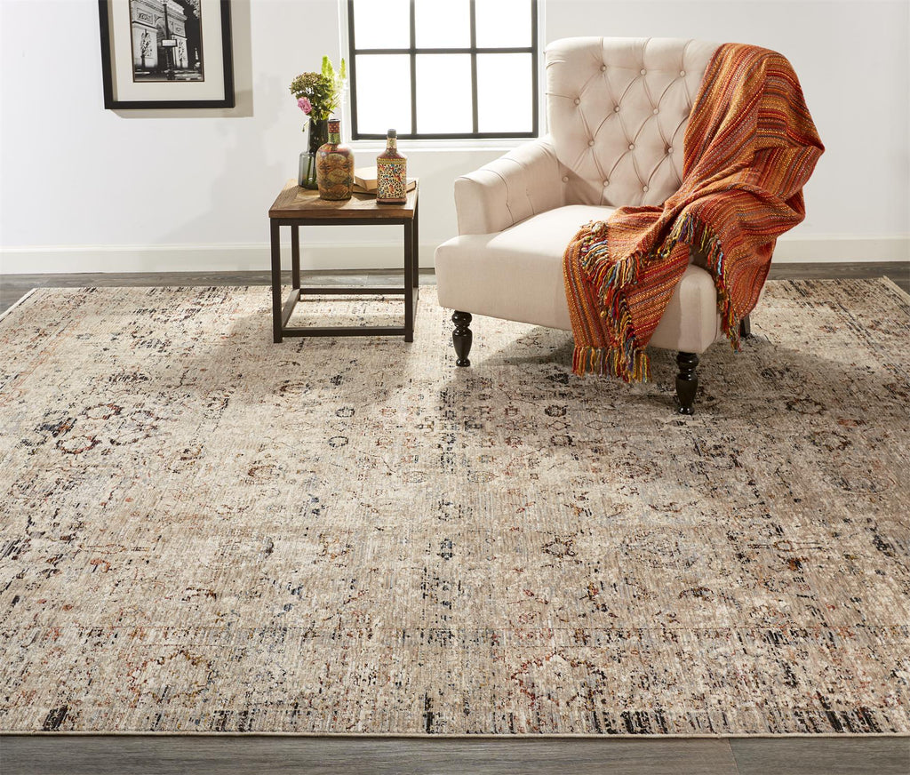 Feizy Caprio 3958F Ivory/Gray Area Rug Lifestyle Image Feature