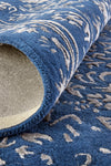 Feizy Bella 8014F Blue/Silver Area Rug Corner Image with Rug Pad