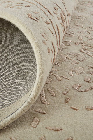 Feizy Bella 8014F Ivory/Blush Area Rug Corner Image with Rug Pad