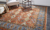 Feizy Carrington 6505F Rust/Blue Area Rug Lifestyle Image Feature