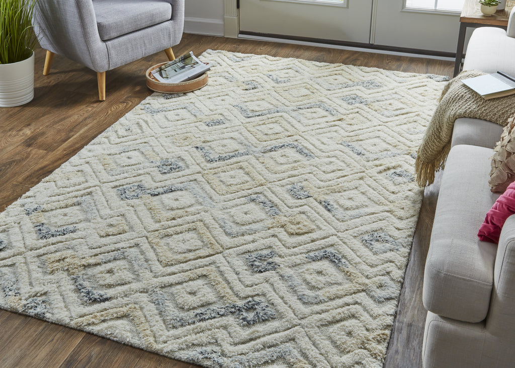 Feizy Anica 8004F Ivory/Blue Area Rug Lifestyle Image Feature