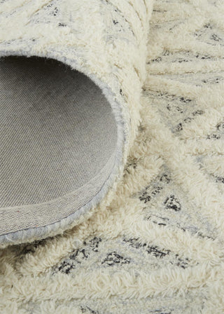 Feizy Anica 8007F Blue/Ivory Area Rug Corner Image with Rug Pad