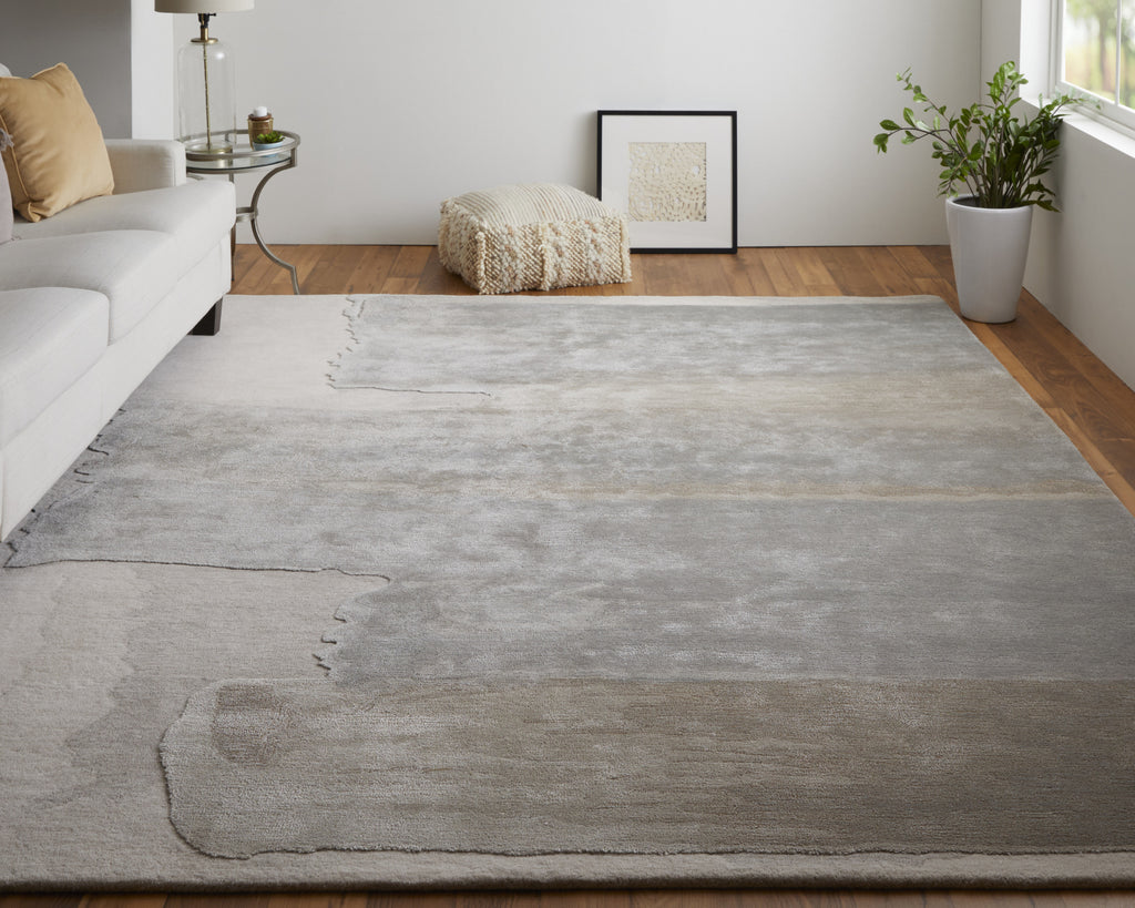 Feizy Anya 8921F Gray/Ivory Area Rug Lifestyle Image Feature