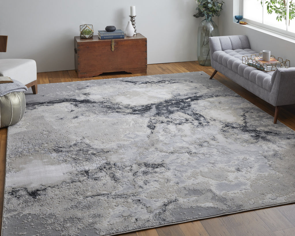 Feizy Astra 39L3F Gray/Beige Area Rug Lifestyle Image Feature