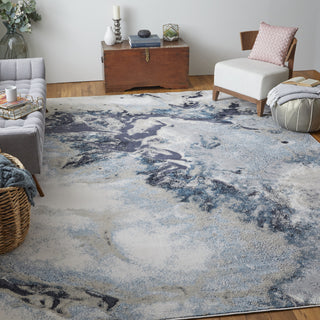 Feizy Astra 39L4F Gray/Navy Area Rug Lifestyle Image