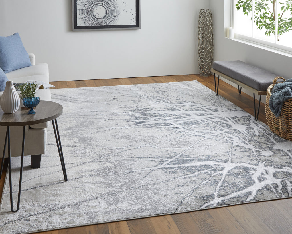 Feizy Astra 39L5F Gray/Silver Area Rug Lifestyle Image Feature