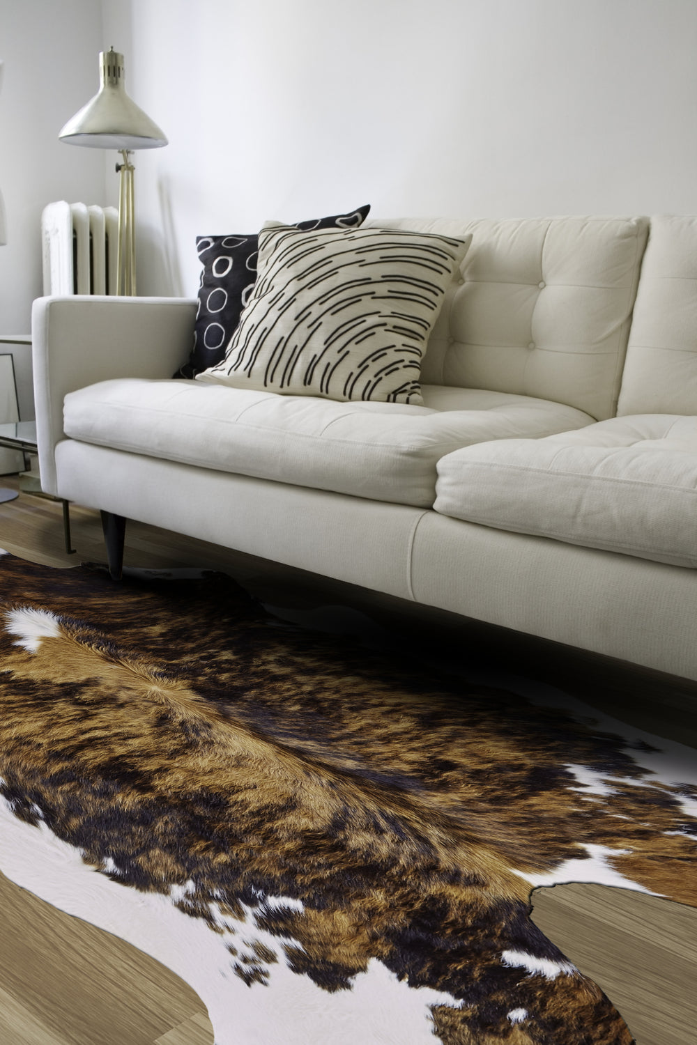 Feizy Bartlett COWHD Brown Area Rug Lifestyle Image Feature