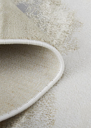 Feizy Aura 3727F Beige/Gold Area Rug Corner Image with Rug Pad