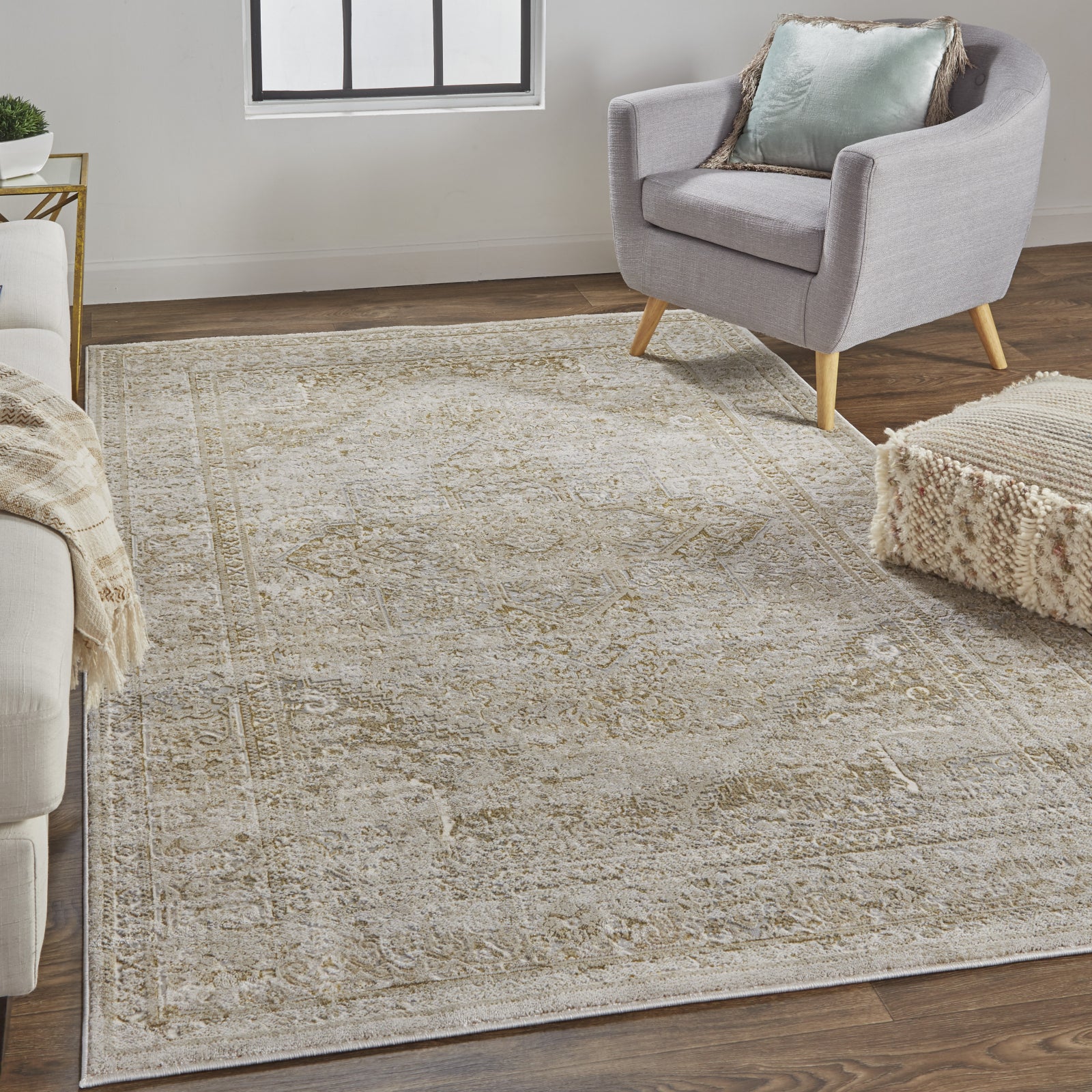 Feizy Rugs Aura 10' x 13'2 Beige and Gray Area Rug