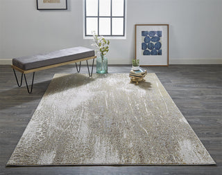 Feizy Aura 3739F Ivory/Gold Area Rug Lifestyle Image Feature