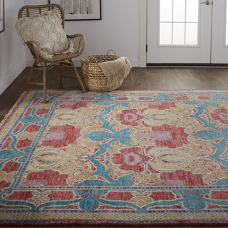 Feizy Beall 6633F Blue/Red Area Rug Lifestyle Image