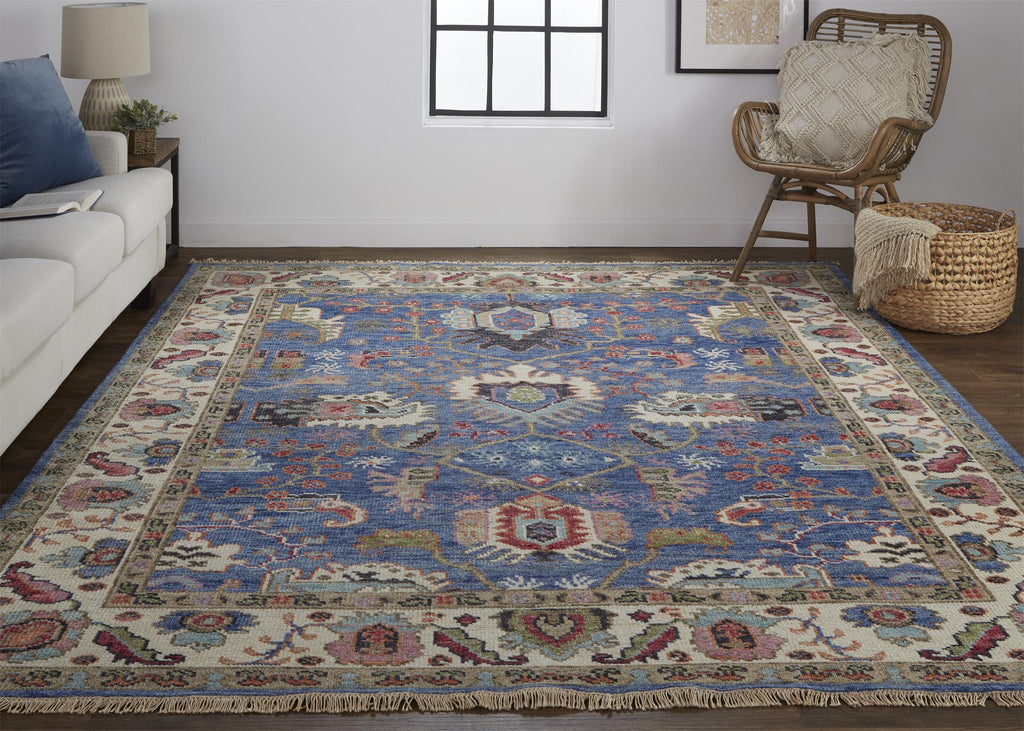 Feizy Beall 6708F Blue/Red Area Rug Lifestyle Image Feature