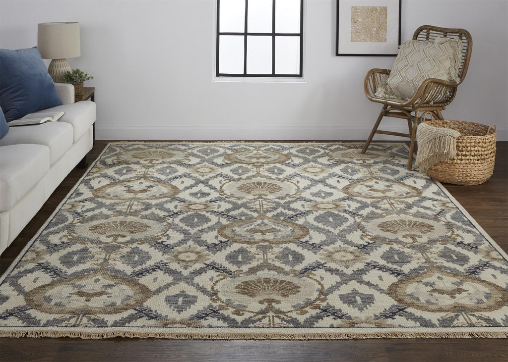 Feizy Beall 6712F Beige/Gray Area Rug Lifestyle Image Feature