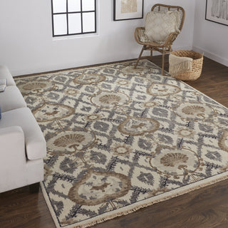 Feizy Beall 6712F Beige/Gray Area Rug Lifestyle Image