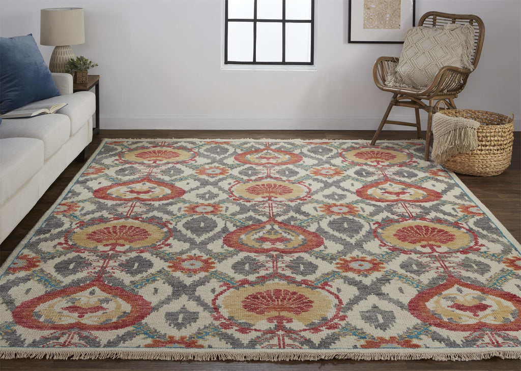 Feizy Beall 6712F Orange/Gray Area Rug Lifestyle Image Feature
