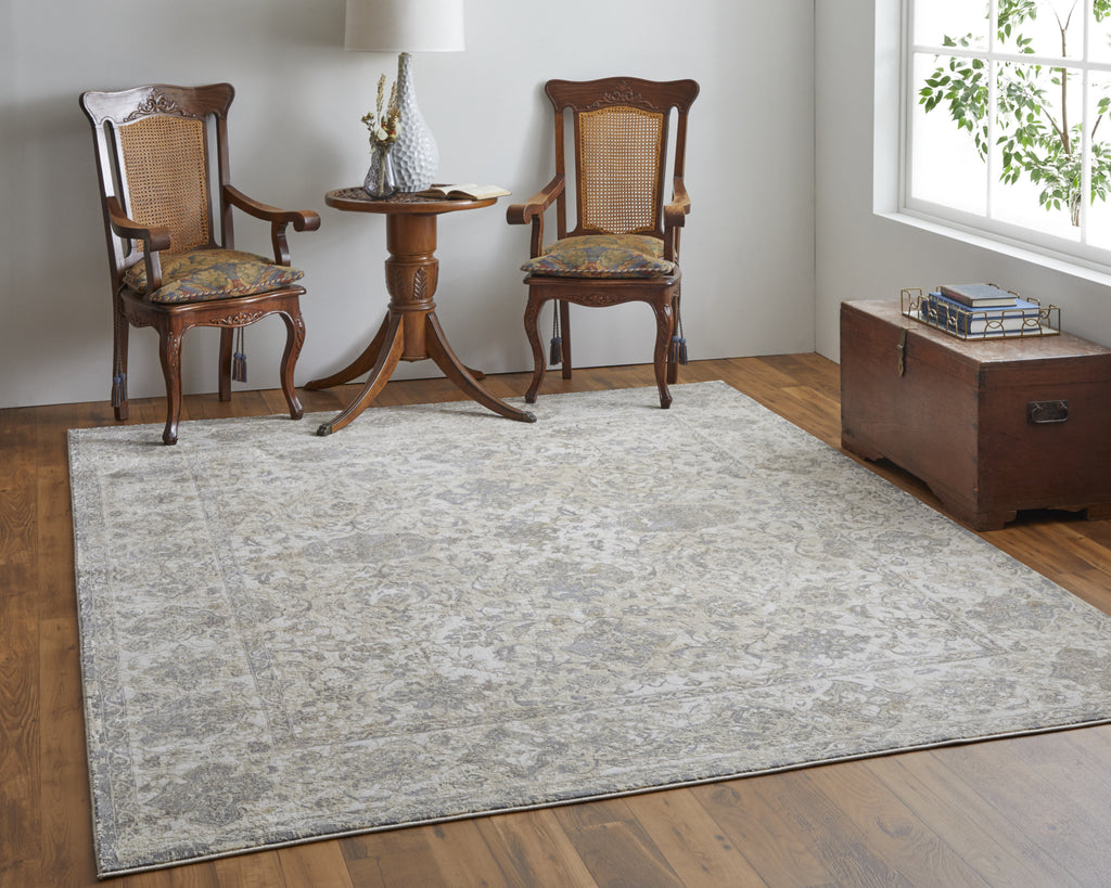 Feizy Celene 39L0F Beige/Gray Area Rug Lifestyle Image Feature