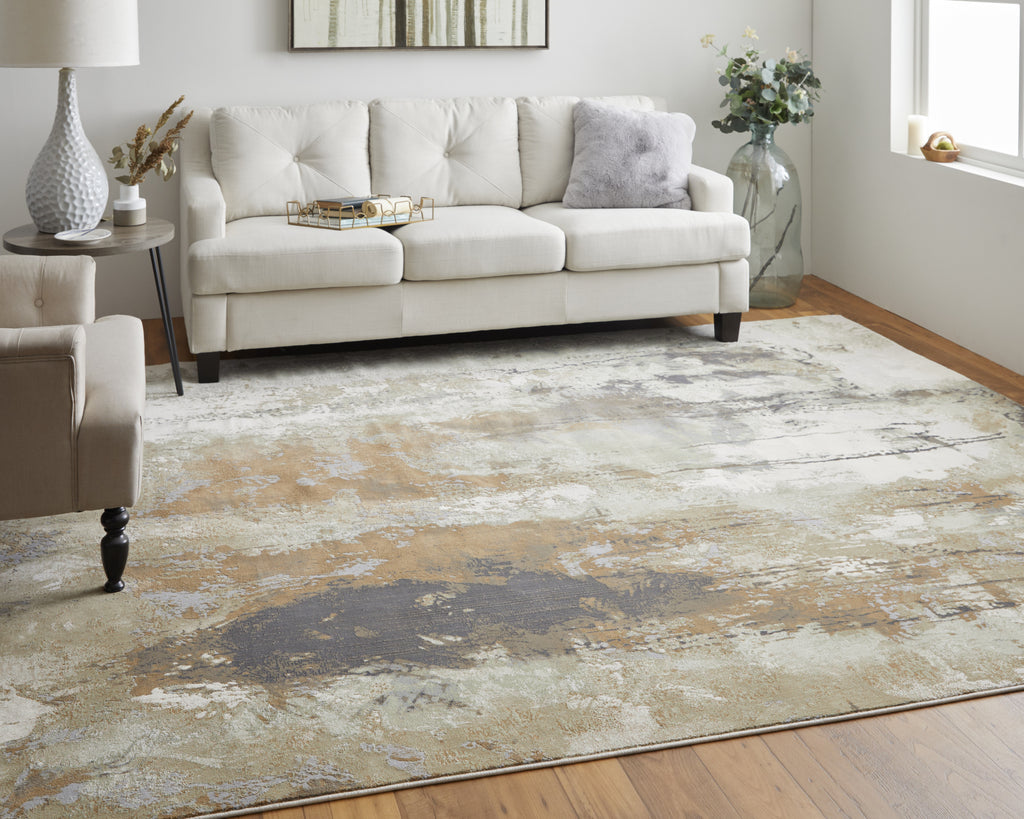 Feizy Clio 39K1F Brown/Beige Area Rug Lifestyle Image Feature
